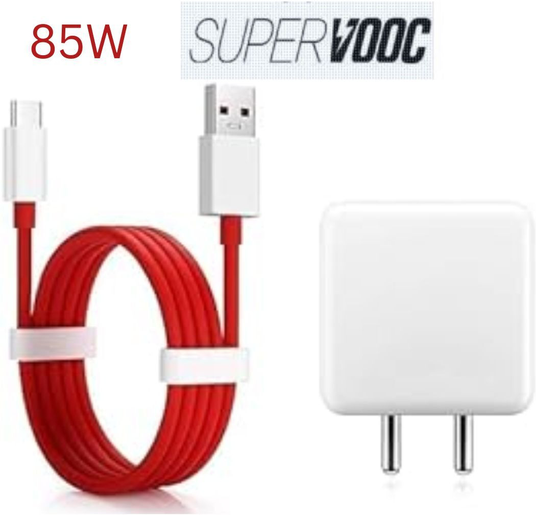 Mad Gorrillah 85 W SuperVOOC 5.4 A Wall Charger for Mobile with Detachable Cable (Red, Cable Included)