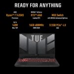 ASUS TUF Gaming A15 AMD Ryzen 7 Octa Core 7435HS - (16 GB/512 GB SSD/Windows 11 Home/8 GB Graphics/NVIDIA GeForce RTX 4060/144 Hz) FA507NVR-LP204WS Gaming Laptop (15.6 inch, Mecha Gray, 2.2 Kg, With MS Office) - Image 2