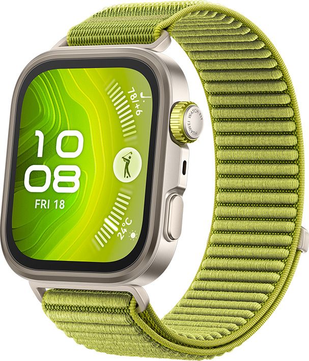 original-imahdzv3jvb3fzdg.jpeg Huawei Watch Fit 4Pro, Titanium Body, Free dive, 100+ Sports mode, GPS, 10 Days Battery Smartwatch (Green Strap, Free Size) - Image 1